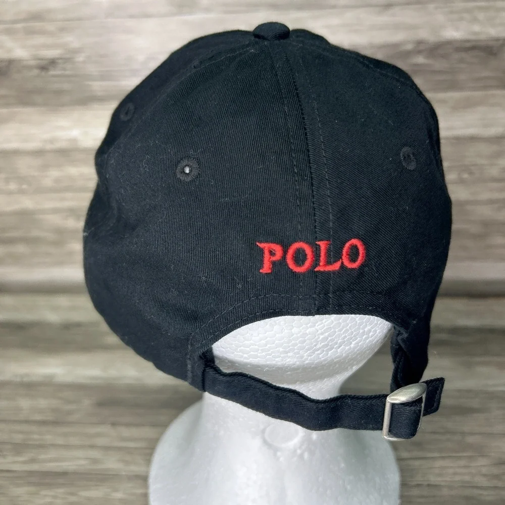 Polo Ralph Lauren Hat Black Red Pony Boys Youth Kids 8 - 20 Cotton Adjustable